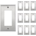 thumbnail image 1 of ENERLITES Decorator Switch or Receptacle Outlet Metal Wall Plate, Stainless Steel Outlet Cover, Corrosion Resistant, 1-Gang 4.50" x 2.76", UL Listed, 7731-10PCS, 430 Stainless Steel, Silver (10 Pack), 1 of 6