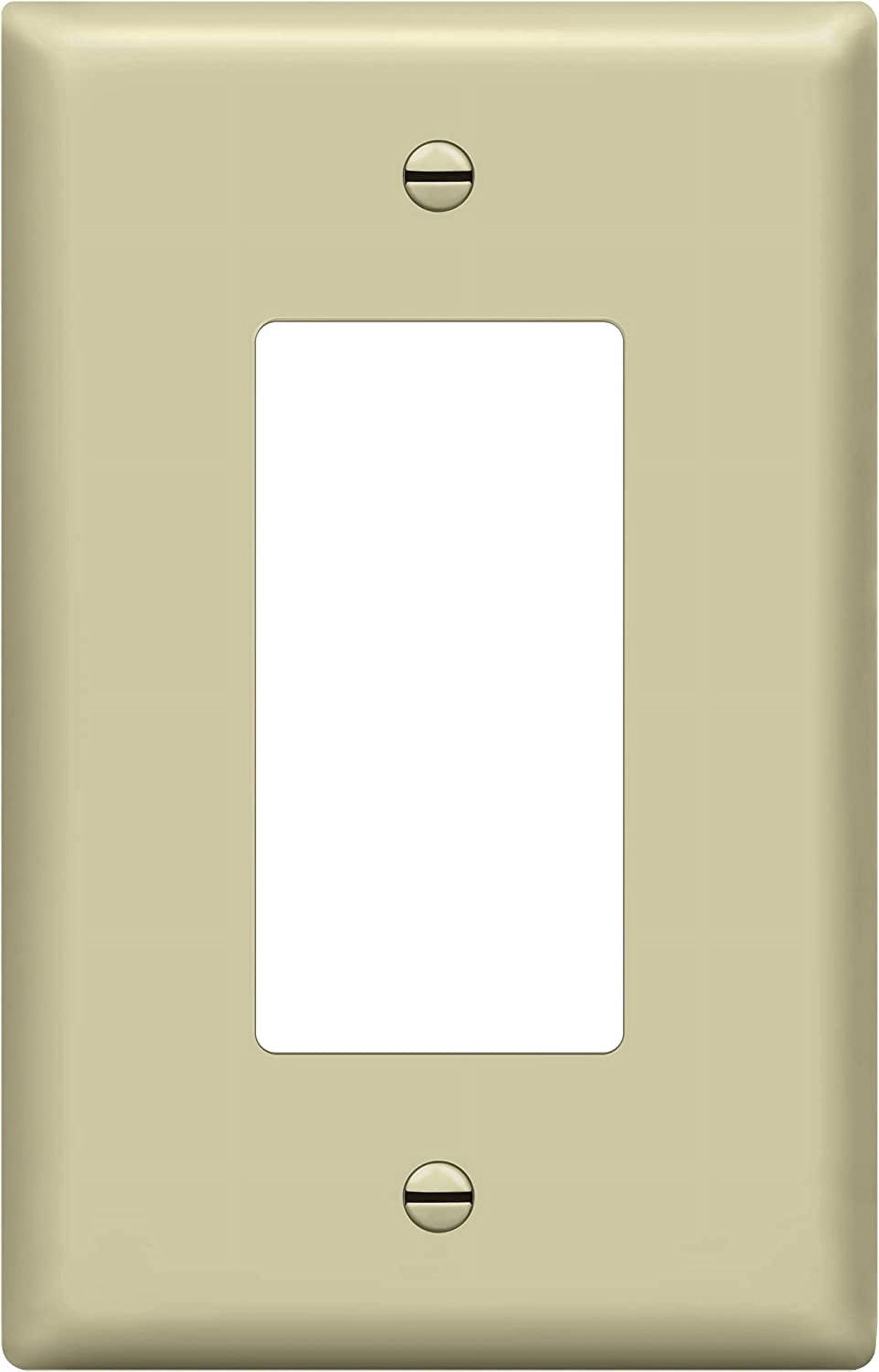 ENERLITES Decorator Outlet Wall Plate, Switch Cover, Gloss Finish, Over-Size 1-Gang, Unbreakable Polycarbonate Thermoplastic, UL Listed, 8831O-I, Ivory