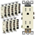 thumbnail image 1 of ENERLITES Decorator Receptacle Outlet, Tamper-Resistant, Residential Grade, 3-Wire, Self-Grounding, 2-Pole, 15A 125V, UL Listed, Light Almond (10 Pack), 1 of 5