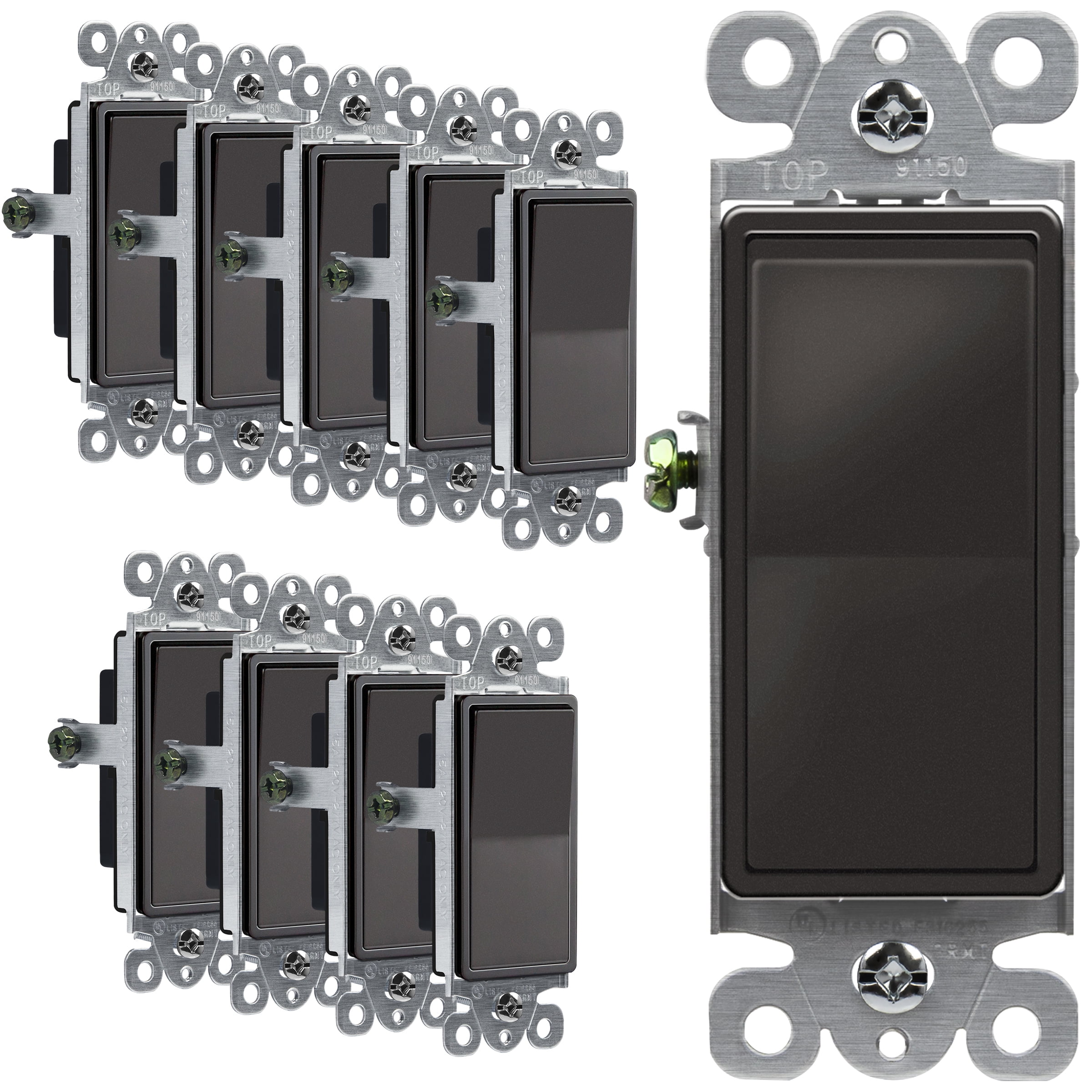 Black Double Light Switch Eaton Single-pole Toggle Light Switch 15-Amp W/  Wall Plate \u0026 Sealer Black Switches, image size:2400x2400