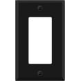thumbnail image 1 of ENERLITES Decorator Switch Metal Wall Plate, Outlet Cover, Corrosion Resistant, Standard Size 1-Gang 4.50" x 2.76", 430 Stainless Steel, 7731-BM, Black Matte, 1 of 5