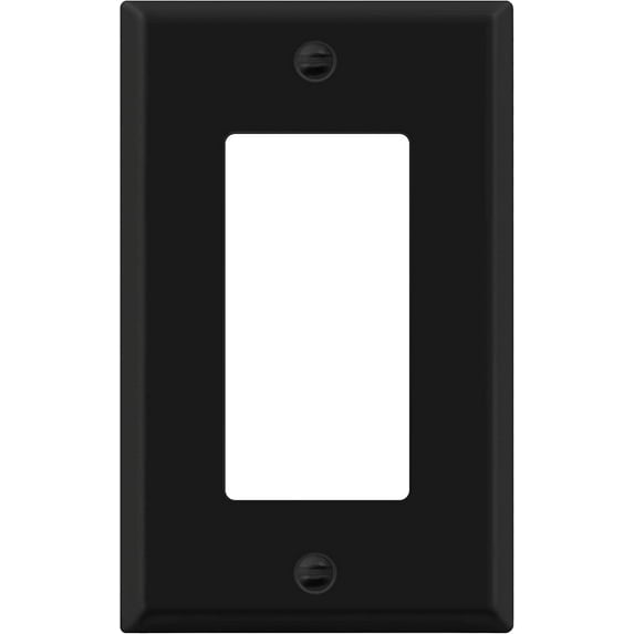 ENERLITES Decorator Switch Metal Wall Plate, Outlet Cover, Corrosion Resistant, Standard Size 1-Gang 4.50" x 2.76", 430 Stainless Steel, 7731-BM, Black Matte
