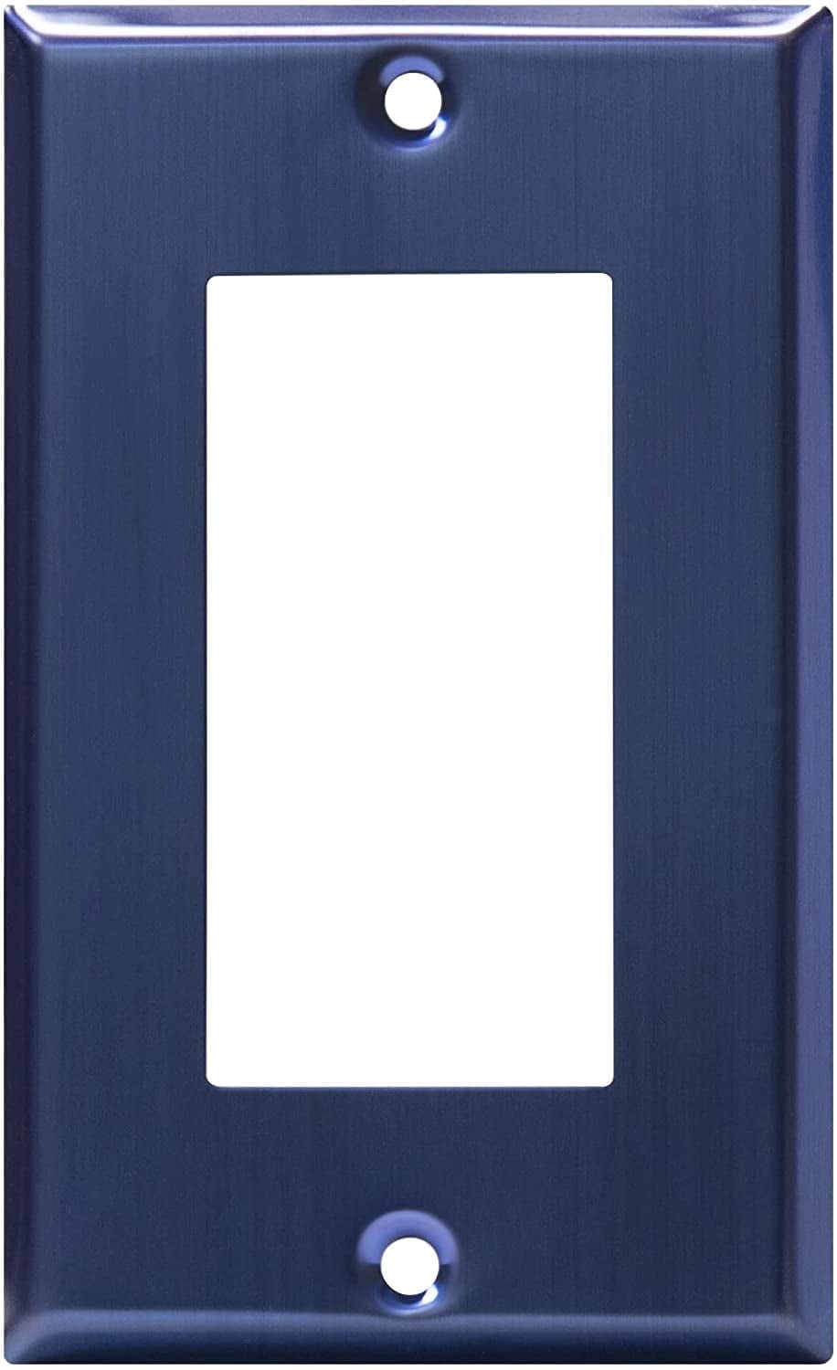 ENERLITES Decorator Switch Metal Wall Plate, Stainless Steel Outlet Cover, Corrosion Resistant, Standard Size 1-Gang, Stainless Steel 201, 7731-BBL, Brushed Blue