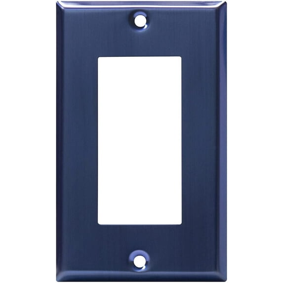 ENERLITES Decorator Switch Metal Wall Plate, Stainless Steel Outlet Cover, Corrosion Resistant, Standard Size 1-Gang, Stainless Steel 201, 7731-BBL, Brushed Blue