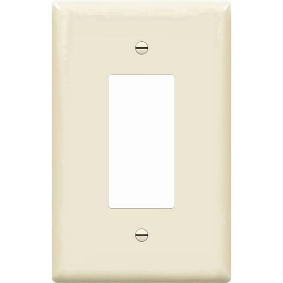 ENERLITES Decorator Switch Wall Plate, Outlet Cover, Gloss Finish, Oversized 1-Gang, Unbreakable Polycarbonate Thermoplastic, UL Listed, 8831O-LA, Light Almond