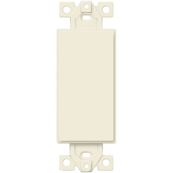 ENERLITES Decorator Wall Plate, 1 Gang Rocker Outlet Insert, 6001-LA, Blank Adapter, Light Almond