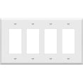 thumbnail image 1 of ENERLITES Decorator Wall Plate, Light Switch / Receptacle Outlet Cover, Gloss Finish, Mid Size 4-Gang, Unbreakable Polycarbonate Thermoplastic, White, 1 of 5