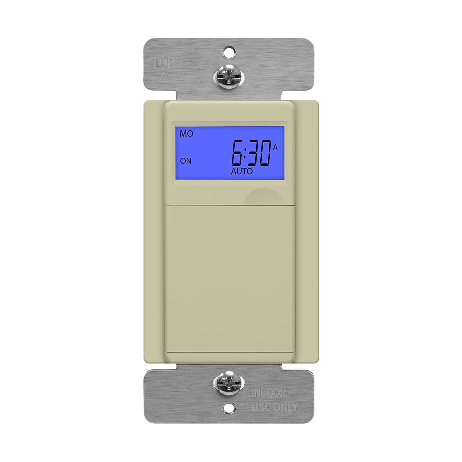 Ivory Digital Programmable Timer Switch with Blue Backlight