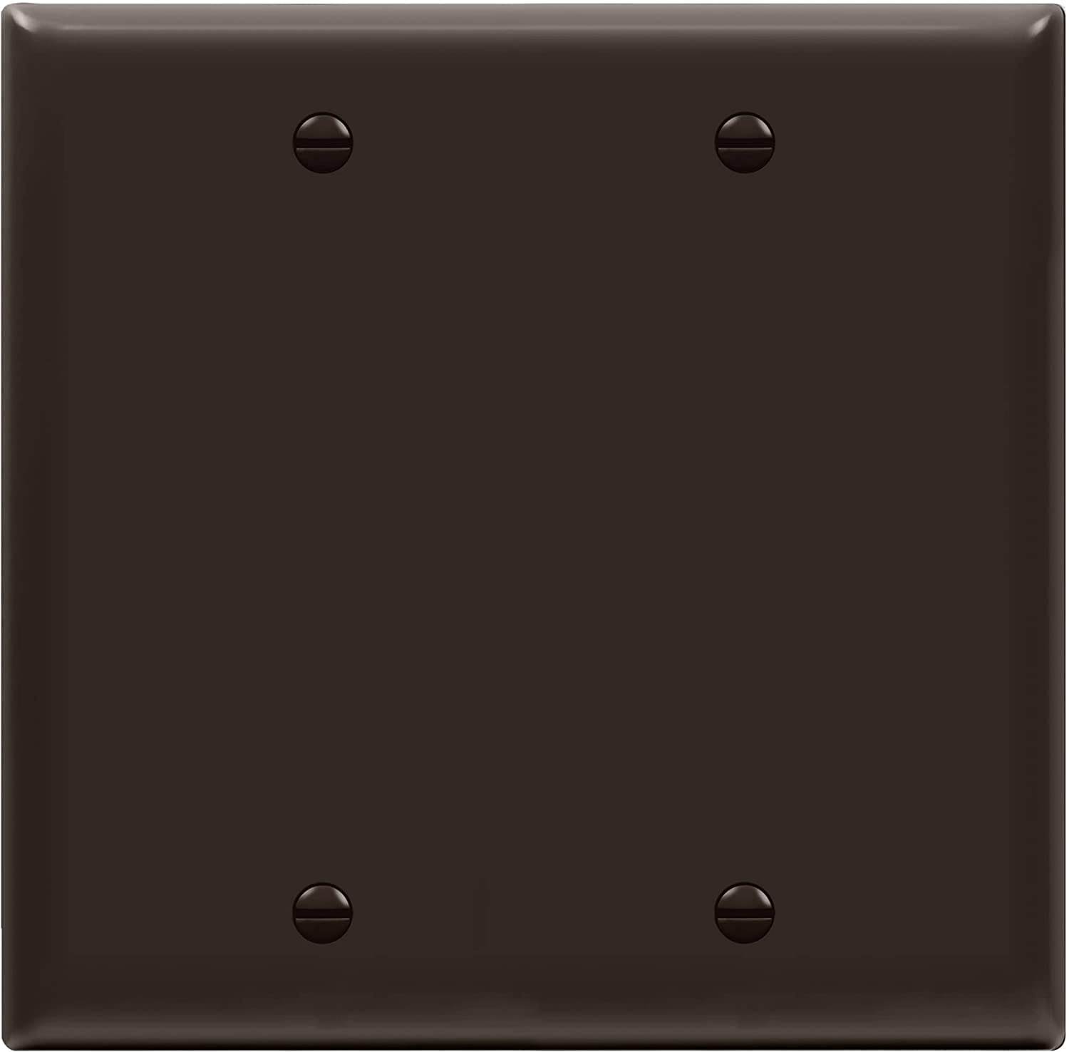ENERLITES Double Blank Wall Plate - 2-Gang, Glossy Brown, Unbreakable Polycarbonate, 4.50" X 4.57", UL Listed (8802-BR) - View #5