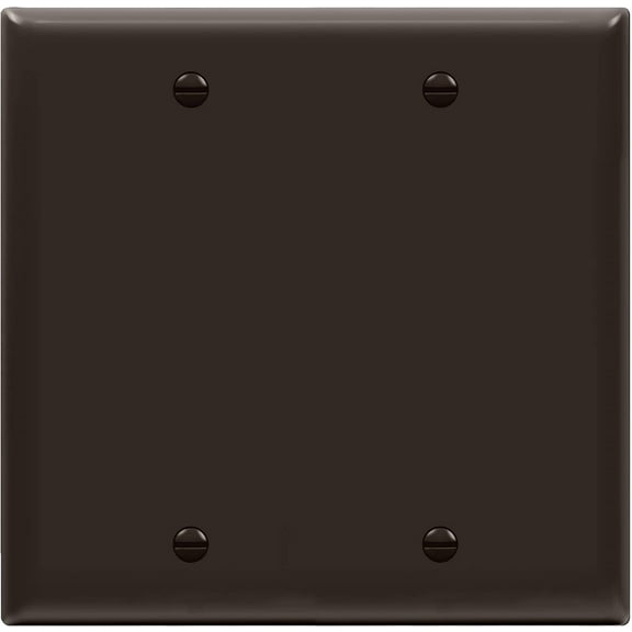 ENERLITES Double Blank Cover Wall Plate, Gloss Finish, Standard Size 2-Gang, Unbreakable Polycarbonate Thermoplastic, UL Listed, 8802-BR, Brown