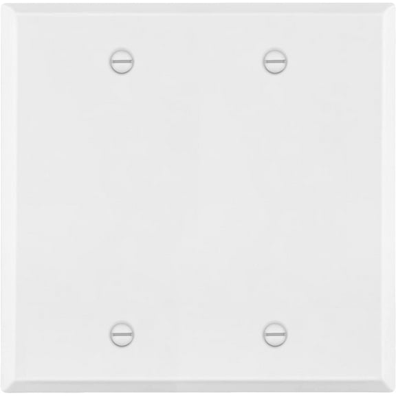 ENERLITES Double Blank Device Metal Wall Plate, Corrosion Resistant, Standard Size 2-Gang, 430 Stainless Steel, 7702-WM, White Matte