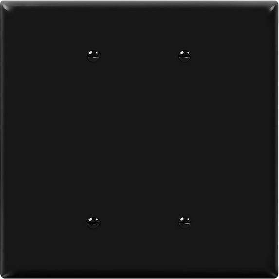 ENERLITES Double Blank Outlet Cover, Two Gang Blank Wall Plate, Oversized 2-Gang 5.5" x 5.5", Unbreakable Polycarbonate Thermoplastic, UL Listed, 8802O-BK, Black