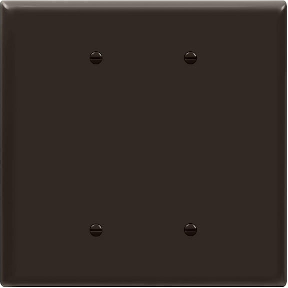 ENERLITES Double Blank Outlet Cover, Two Gang Blank Wall Plate, Oversized 2-Gang 5.5" x 5.5", Unbreakable Polycarbonate Thermoplastic, UL Listed, 8802O-BR, Brown