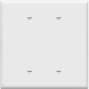 ENERLITES Double Blank Outlet Cover, Two Gang Jumbo Wall Plate, Oversized 2-Gang, Unbreakable Polycarbonate Thermoplastic, UL Listed, 8802O-W, White