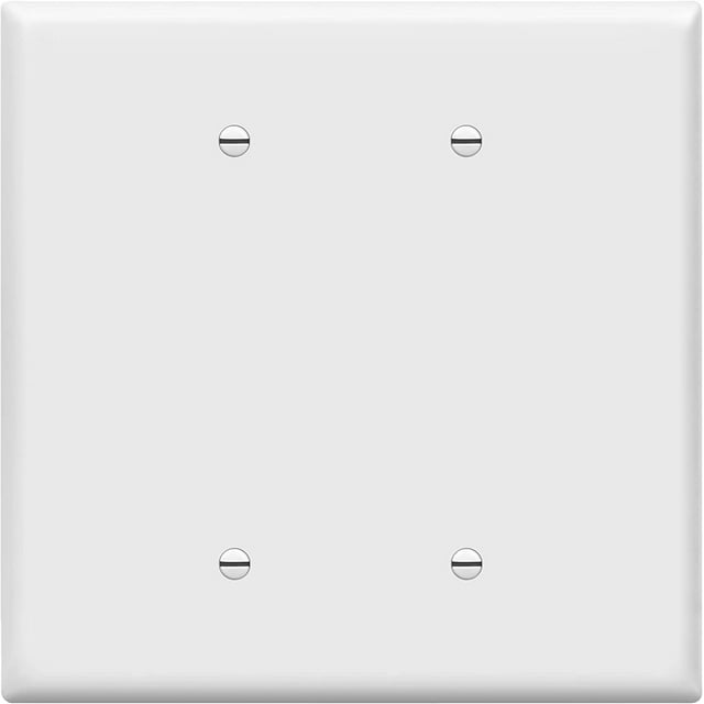 ENERLITES Double Blank Outlet Cover, Two Gang Jumbo Wall Plate