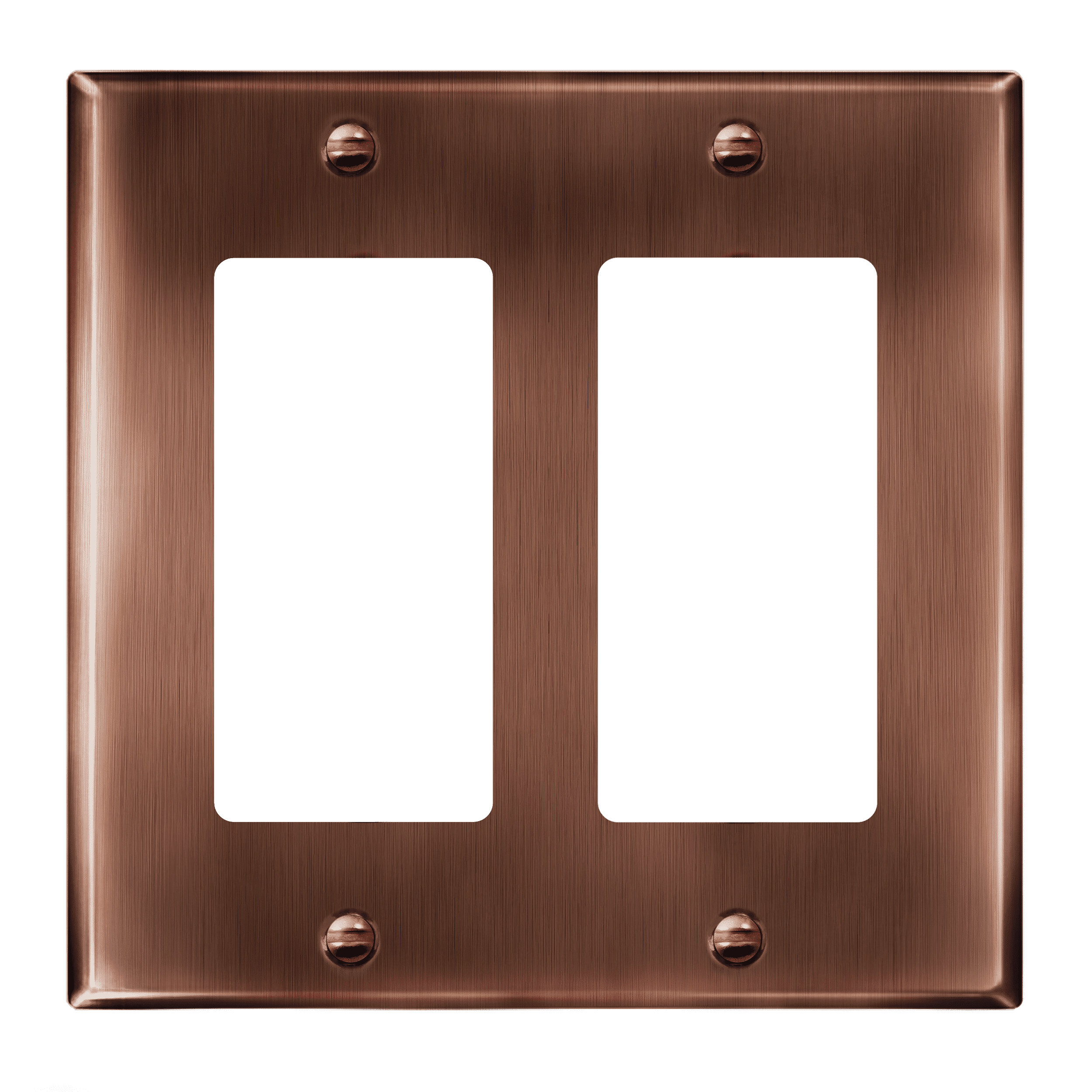 Antique Copper Double Decorator Switch Metal Wall Plate