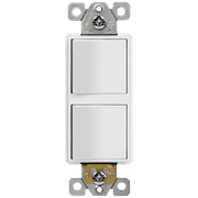 ENERLITES Double Paddle Rocker Decorator Switch, Control Fan and Light, Single Pole, 15A 120-277VAC, 62834-W White