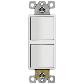 ENERLITES Double Paddle Rocker Decorator Switch, Control Fan and Light, Single Pole, 15A 120-277VAC, 62834-W White