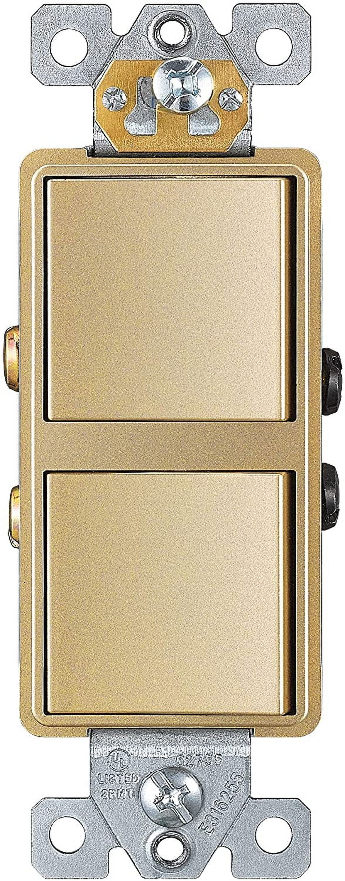 Elegant Gold Double Paddle Rocker Light Switch, Single Pole