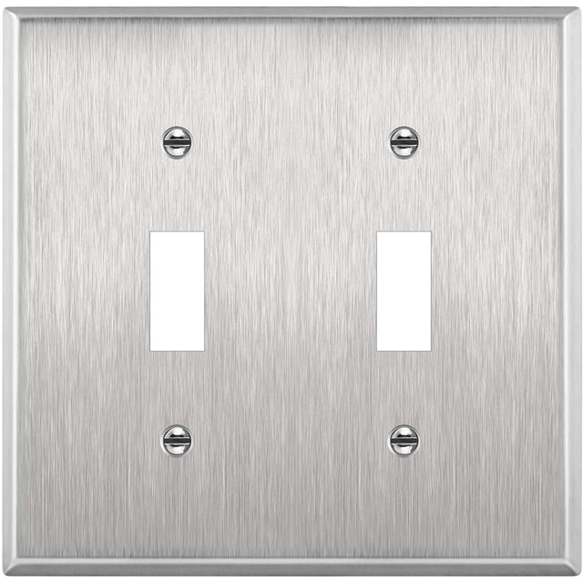 ENERLITES Double Toggle Light Switch Cover Stainless Steel Wall Plate