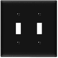 thumbnail image 1 of ENERLITES Double Toggle Switch Cover, Two Gang Light Switch Wall Plate, 2-Gang, Unbreakable Polycarbonate Thermoplastic, UL Listed, 8812-BK, Black, 1 of 5