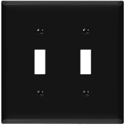 ENERLITES Double Toggle Switch Cover, Two Gang Light Switch Wall Plate, 2-Gang, Unbreakable Polycarbonate Thermoplastic, UL Listed, 8812-BK, Black
