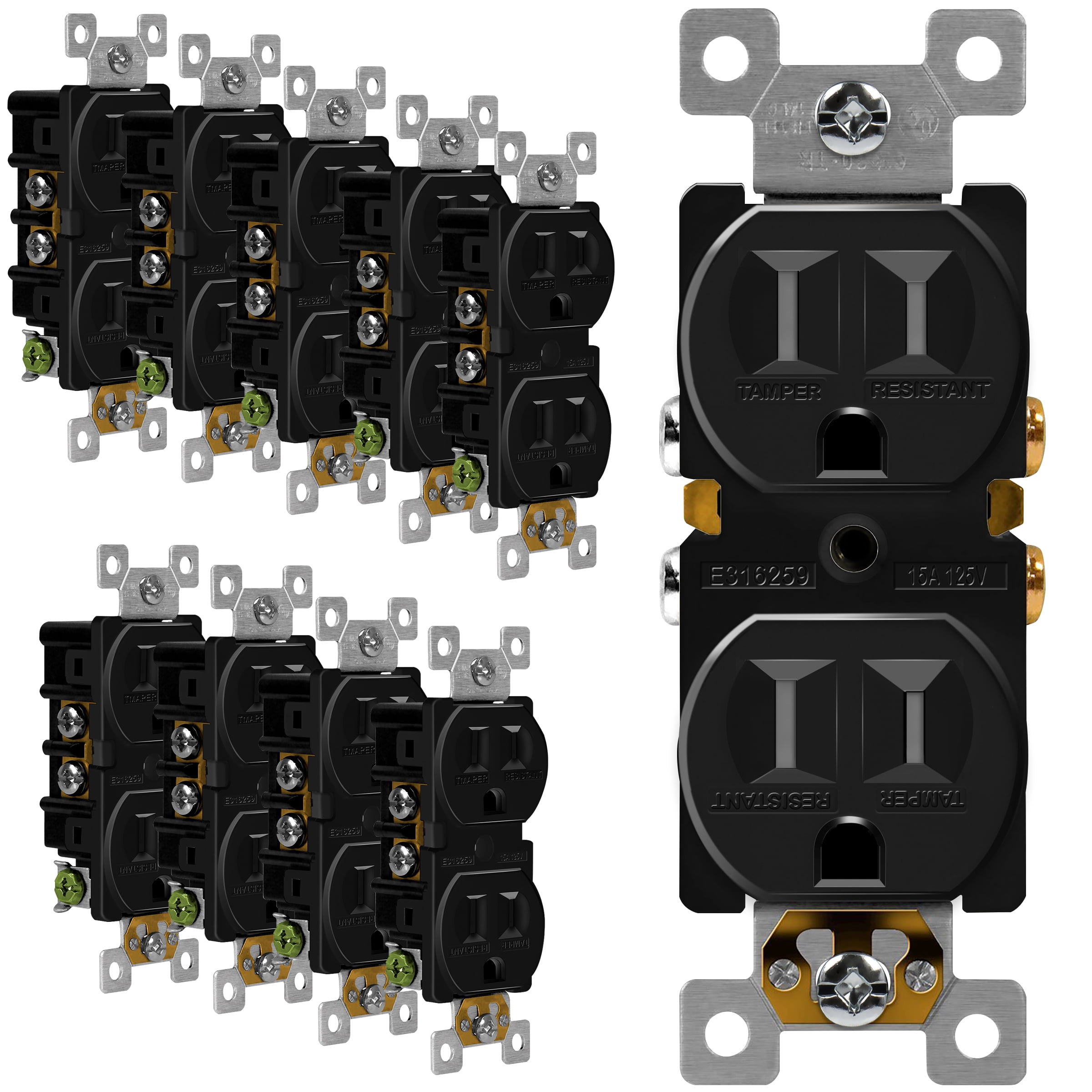 ENERLITES Duplex Electrical Outlet, Residential Grade Receptacle, 3