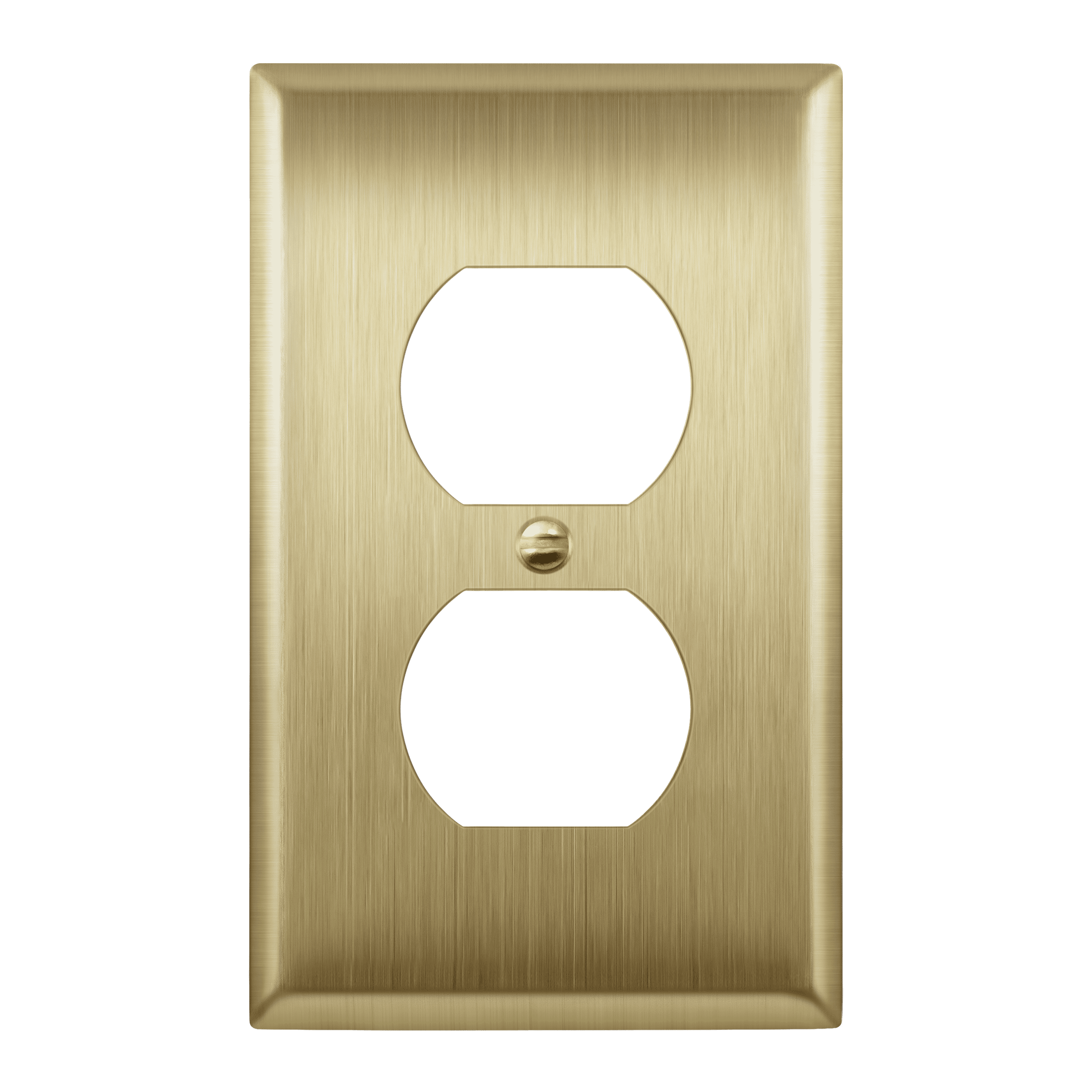 Brushed Brass Gold Duplex Receptacle Metal Wall Plate