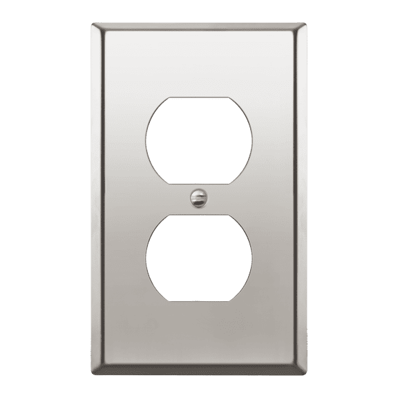 ENERLITES Duplex Receptacle Metal Wall Plate, Outlet Cover, Corrosion Resistant, Standard Size 1-Gang 4.50" x 2.76", 7721-PC, Polished Chrome, Silver
