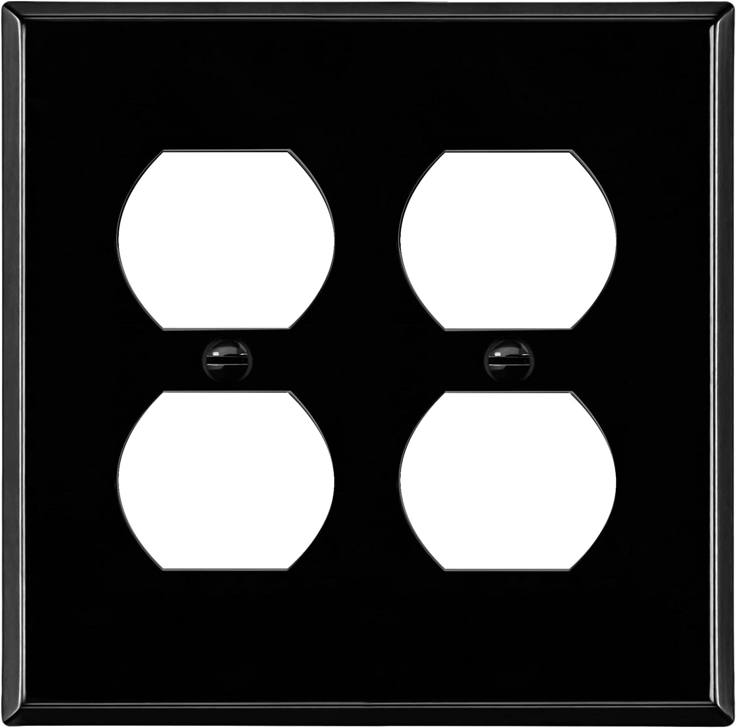 Black Gloss Stainless Steel Duplex Receptacle Wall Plate