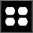 thumbnail image 1 of ENERLITES Duplex Receptacle Metal Wall Plate, Outlet Cover, Corrosion Resistant, Standard Size 1-Gang, 430 Stainless Steel, 7722-BG, Black Gloss, 1 of 5