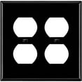 thumbnail image 1 of ENERLITES Duplex Receptacle Metal Wall Plate, Outlet Cover, Corrosion Resistant, Standard Size 1-Gang, 430 Stainless Steel, 7722-BG, Black Gloss, 1 of 5