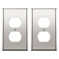 thumbnail image 1 of ENERLITES Duplex Receptacle Metal Wall Plate, Stainless Steel Outlet Cover, Corrosion Resistant, Size 1-Gang 4.50" x 2.76", 7721-PC-2PCS, Polished Chrome, Silver, 2 Pack, 1 of 7