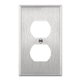 thumbnail image 1 of ENERLITES Duplex Receptacle Metal Wall Plate, Stainless Steel Outlet Cover, Corrosion Resistant, Size 1-Gang 4.50" x 2.76", UL Listed, 7721, 430, Silver, 1 of 7