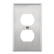 ENERLITES Duplex Receptacle Metal Wall Plate, Stainless Steel Outlet Cover, Corrosion Resistant, Size 1-Gang 4.50" x 2.76", UL Listed, 7721, 430, Silver