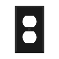 thumbnail image 1 of ENERLITES Duplex Receptacle Metal Wall Plate, Stainless Steel Outlet Cover, Corrosion Resistant, Standard Size 1-Gang, 430 Stainless Steel, 7721-BM, Black Matte, 1 of 7