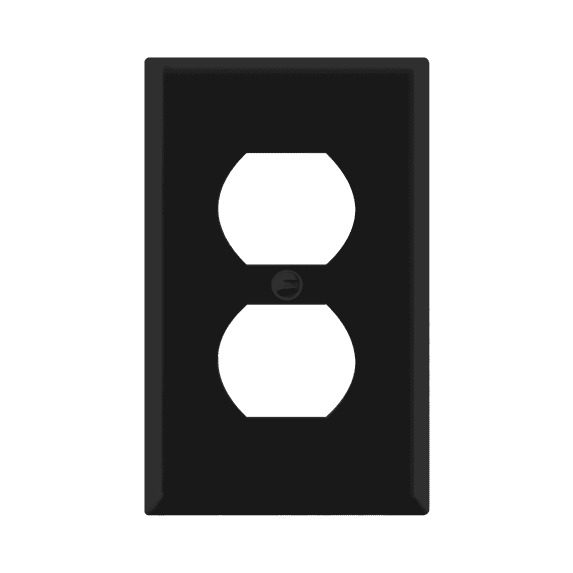 ENERLITES Duplex Receptacle Metal Wall Plate, Stainless Steel Outlet Cover, Corrosion Resistant, Standard Size 1-Gang, 430 Stainless Steel, 7721-BM, Black Matte