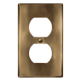 thumbnail image 1 of ENERLITES Duplex Receptacle Metal Wall Plate, Stainless Steel, Outlet Cover, Corrosion Resistant, Standard Size 1-Gang, Stainless Steel 201, 7721-AB, Antique Brass, 1 of 7