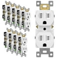 thumbnail image 1 of ENERLITES Duplex Receptacle Outlet, Tamper-Resistant Electrical Wall Outlets, Residential Grade, 3-Wire, Self-Grounding, 2-Pole,15A 125V, UL Listed, 61581-TR, White, 10 Pack, 1 of 5