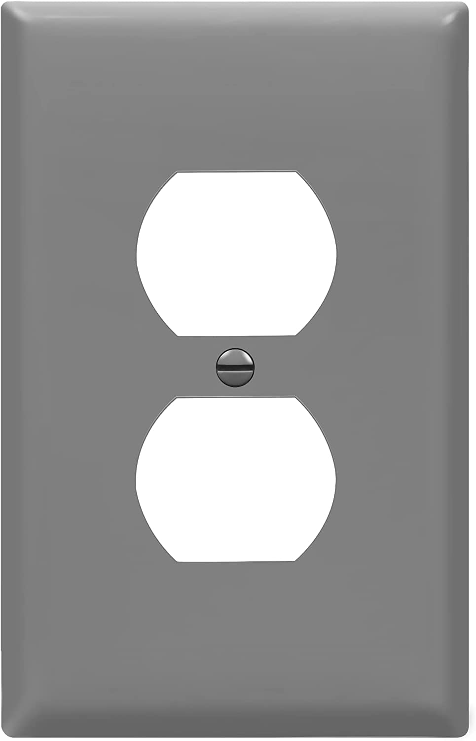 Gray Mid-Size Polycarbonate Duplex Outlet Cover