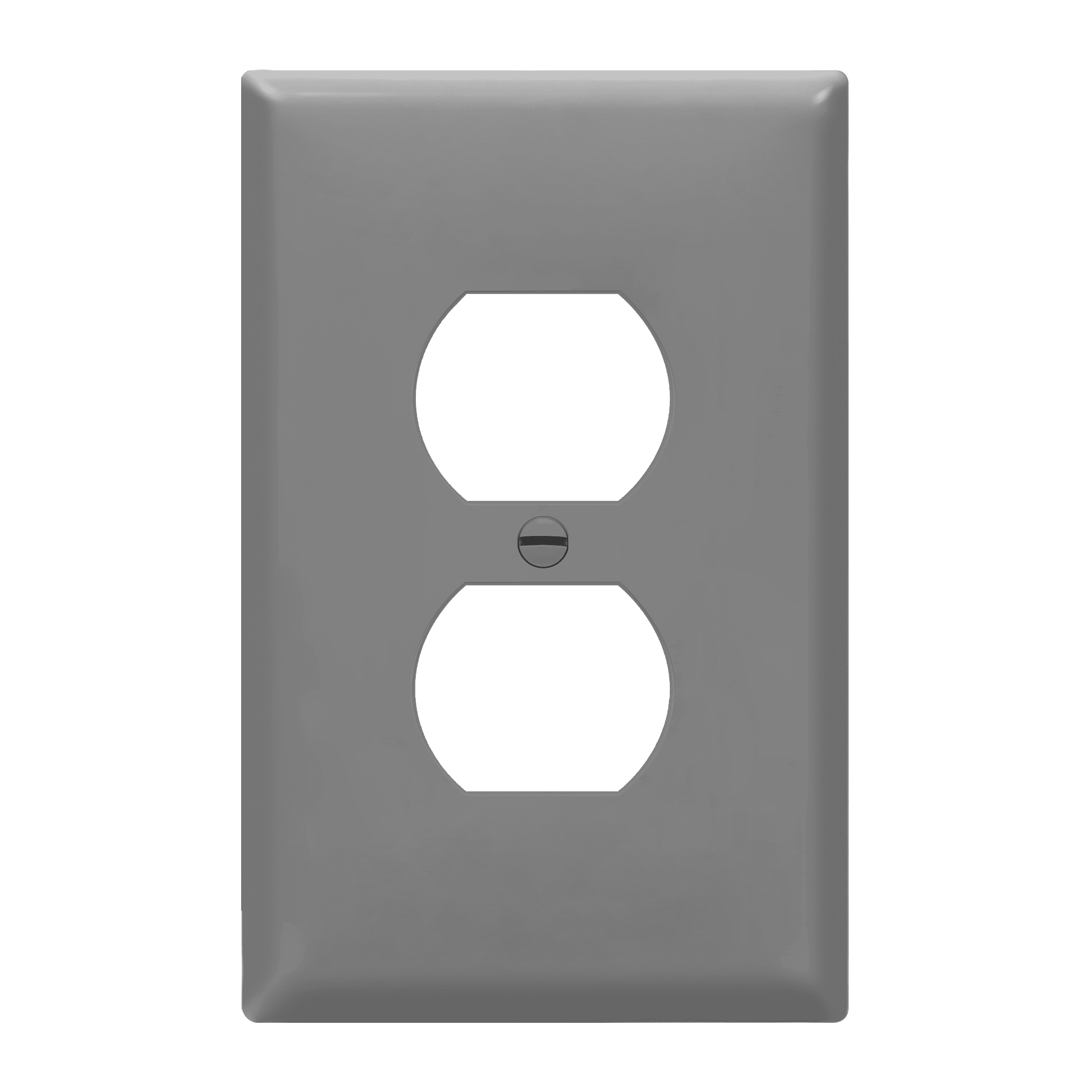 Gray Mid-Size Polycarbonate Duplex Outlet Cover