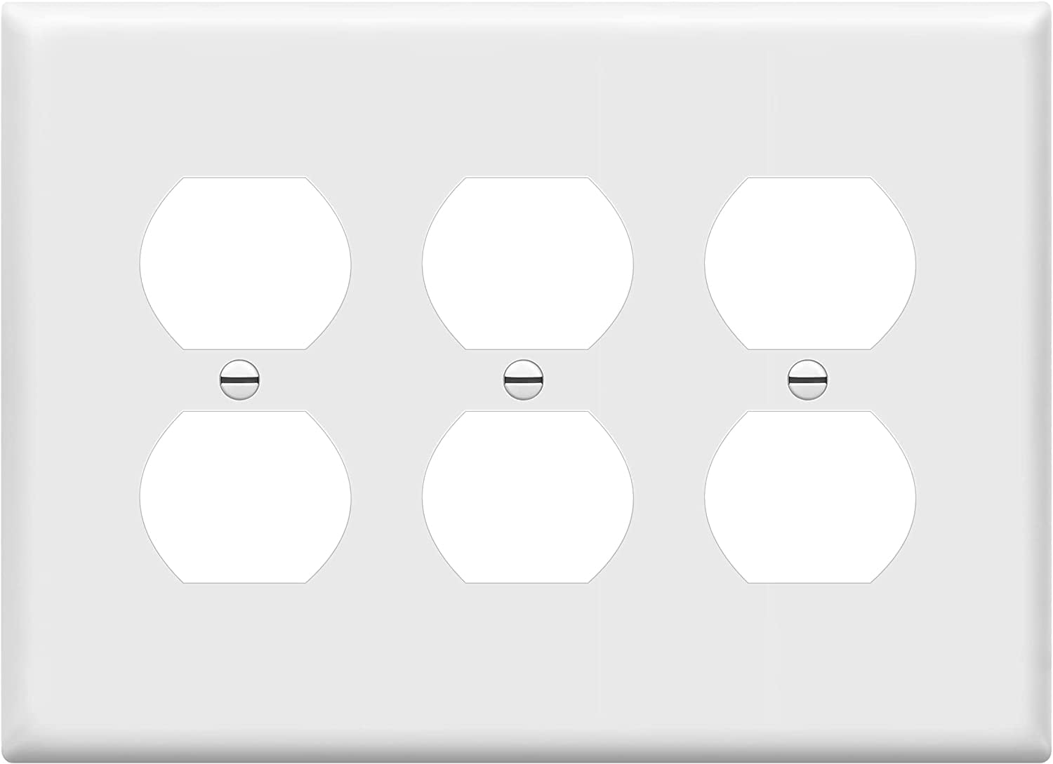White Glossy 3-Gang Duplex Outlet Wall Plate