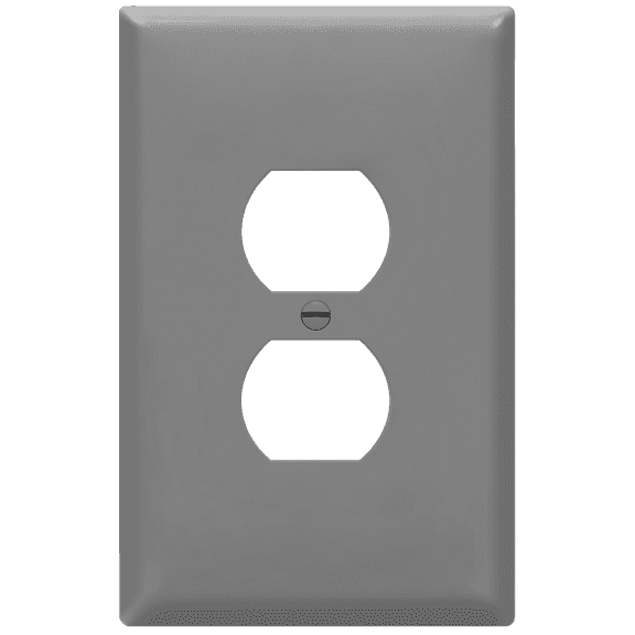 ENERLITES Duplex Receptacle Outlet Wall Plate, Jumbo Electrical Outlet Cover, Gloss Finish, Oversized 1-Gang, Polycarbonate Thermoplastic, 8821O-GY, Gray