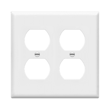 ENERLITES Duplex Receptacle Outlet Wall Plate, Midway Size 2-Gang 4.88" x 4.92", Unbreakable Polycarbonate Thermoplastic, UL Listed, 8822M-W, White