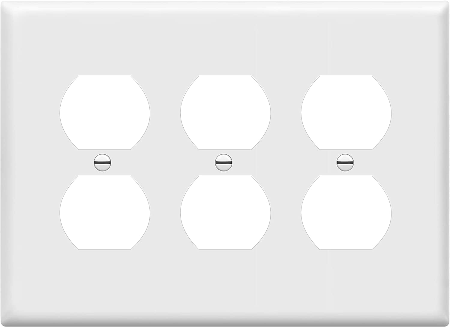 White Glossy 3-Gang Duplex Outlet Wall Plate