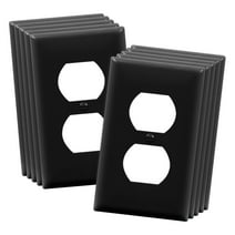 ENERLITES Duplex Receptacle Outlet Wall Plate, Size 1-Gang 4.50" x 2.76", Unbreakable Polycarbonate Thermoplastic, UL Listed, 8821-BK-10PCS, Black (10 Pack)