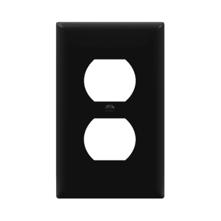 ENERLITES Duplex Receptacle Outlet Wall Plate, Size 1-Gang, Unbreakable Polycarbonate Thermoplastic, 8821-BK, Black