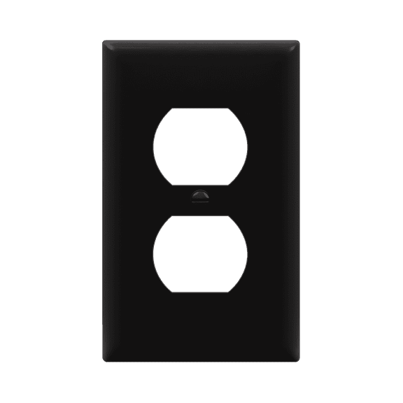 ENERLITES Duplex Receptacle Outlet Wall Plate, Size 1-Gang, Unbreakable Polycarbonate Thermoplastic, 8821-BK, Black