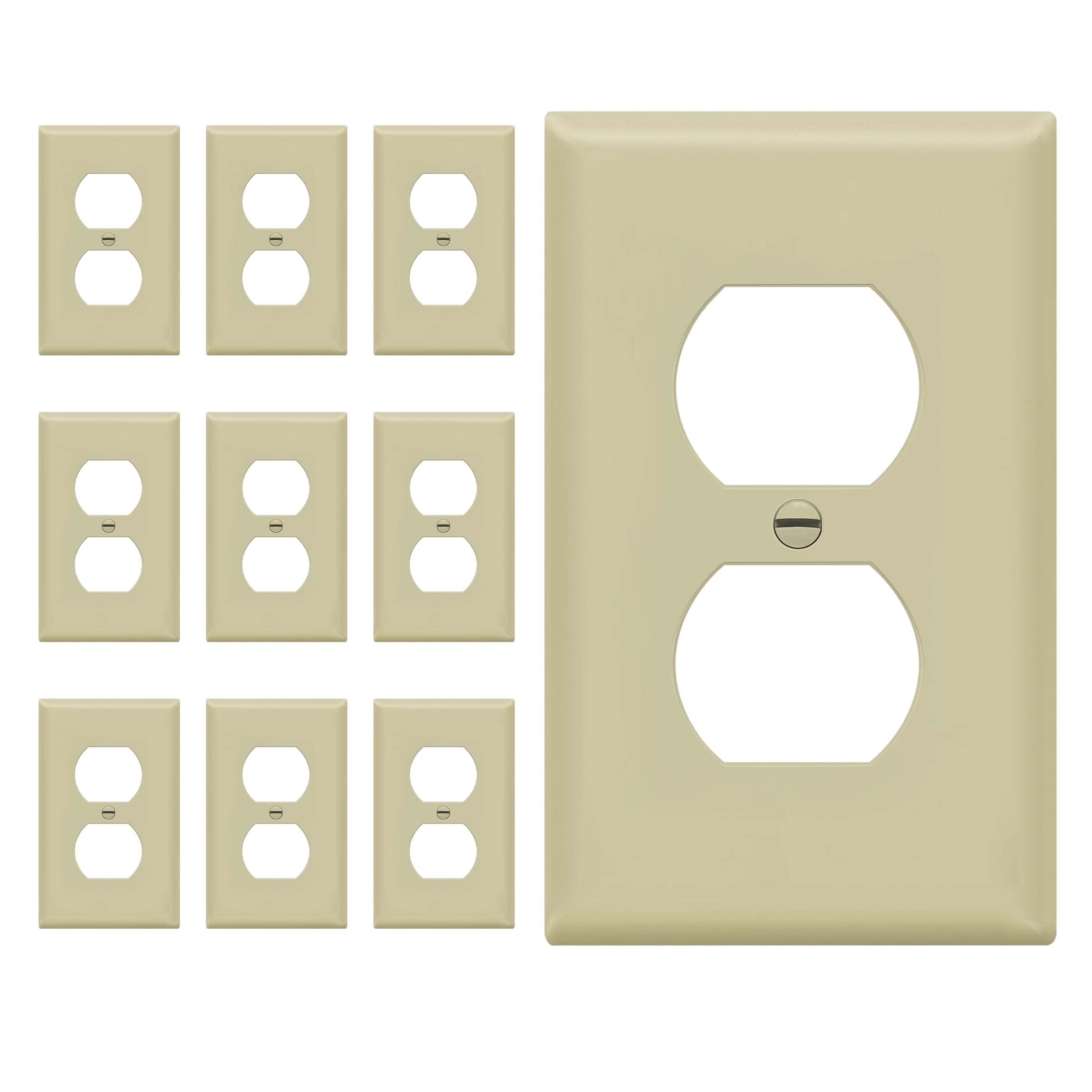 Enerlites 8802 M-w-10pcs 2-Gang Placa De Pared En Blanco, Tamaño