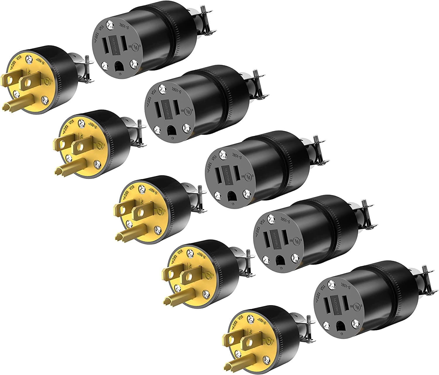 ENERLITES Electrical Replacement Plug & Connector Set, Extension Cord ...